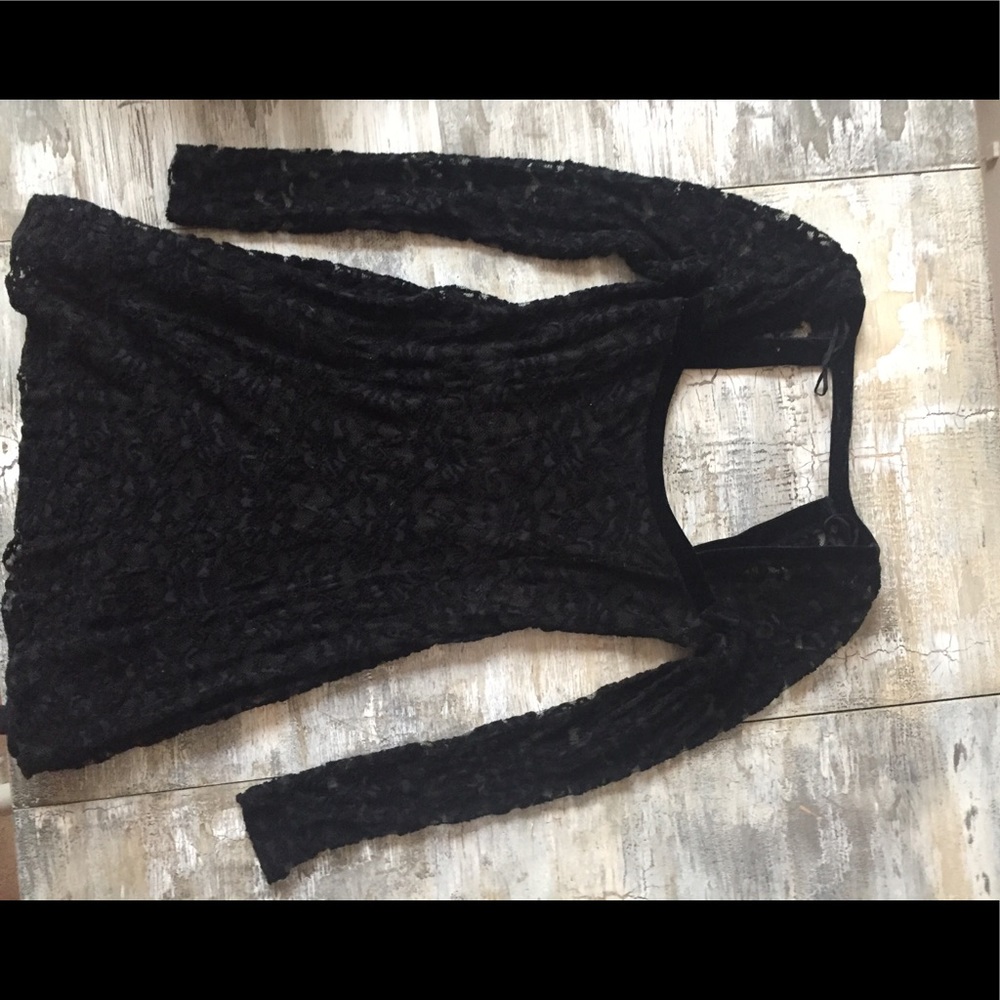 Black lace free people mini dress